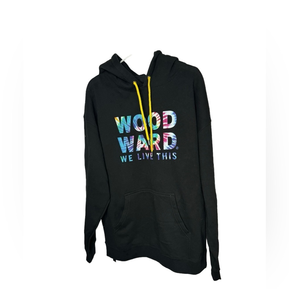 Woodward camp black tie dye  pullover hooded sweatshirt XL